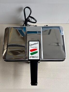 VillaWare Quattro! Pizzelle Baker - Chrome